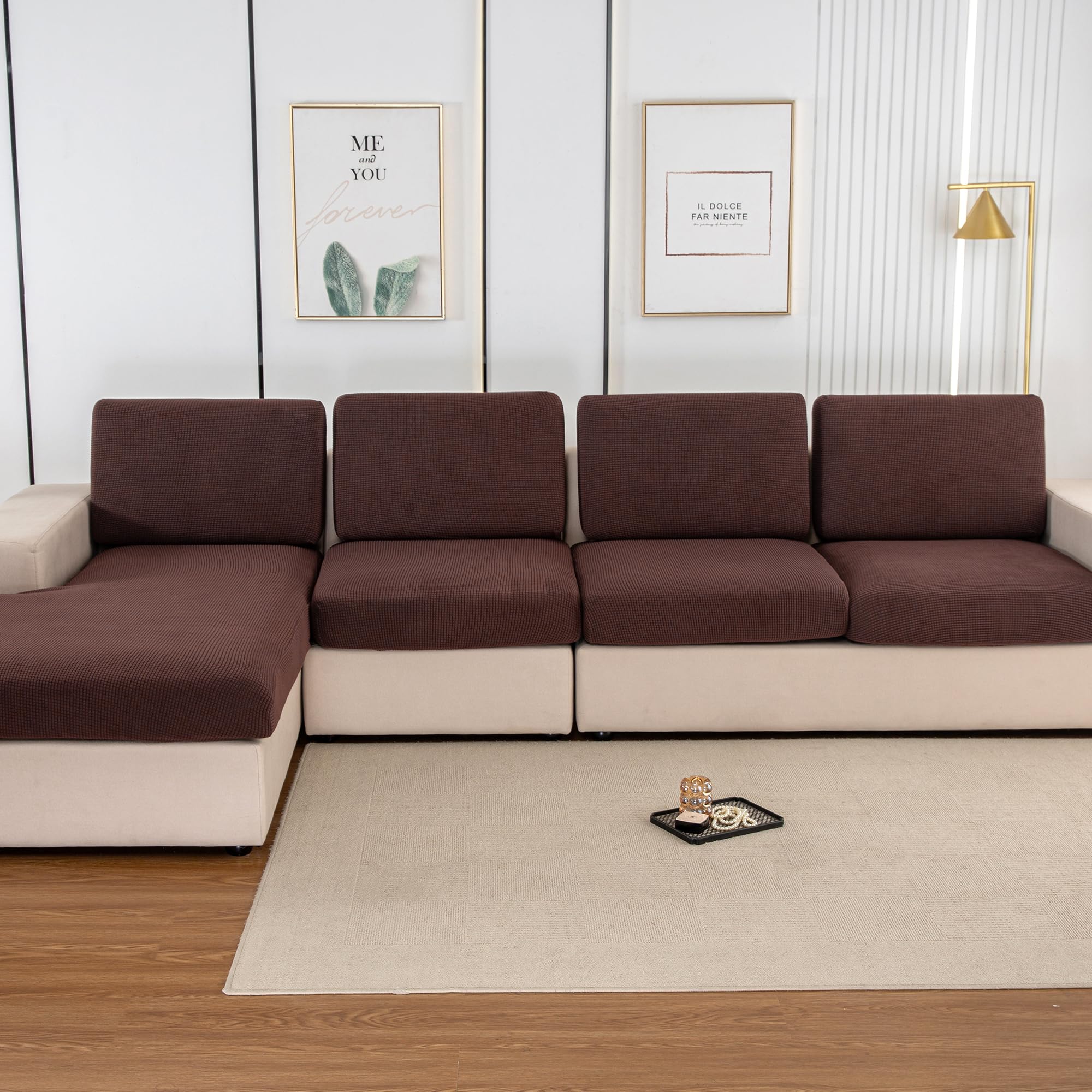 Photo 1 of UWWGKK Stretch Couch Cover for Sectional Sofa - Multiple Patterns & Colors,Sofa Cover Design for L-Shaped Couches (1 Pcs for Large)