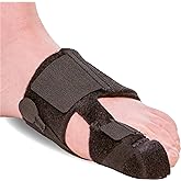 BraceAbility Turf Toe Brace - Soft Big Toe Taping Splint Straightener Wrap with Support Straps for Sprains and Hallux Rigidus Relief (Left Foot)