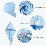 Good Nite 3 Pack Microfibre Hair Drying Towel Wrap Turbans 65x25 cm view 3