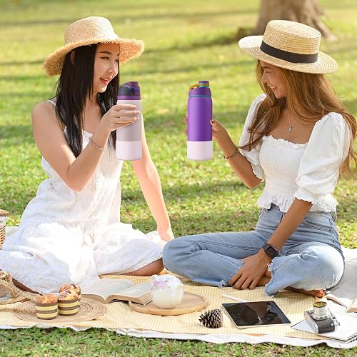 Fuliko 2PCS Silicone Water Bottle Boot For Owala 24oz 32oz 40oz, Anti...