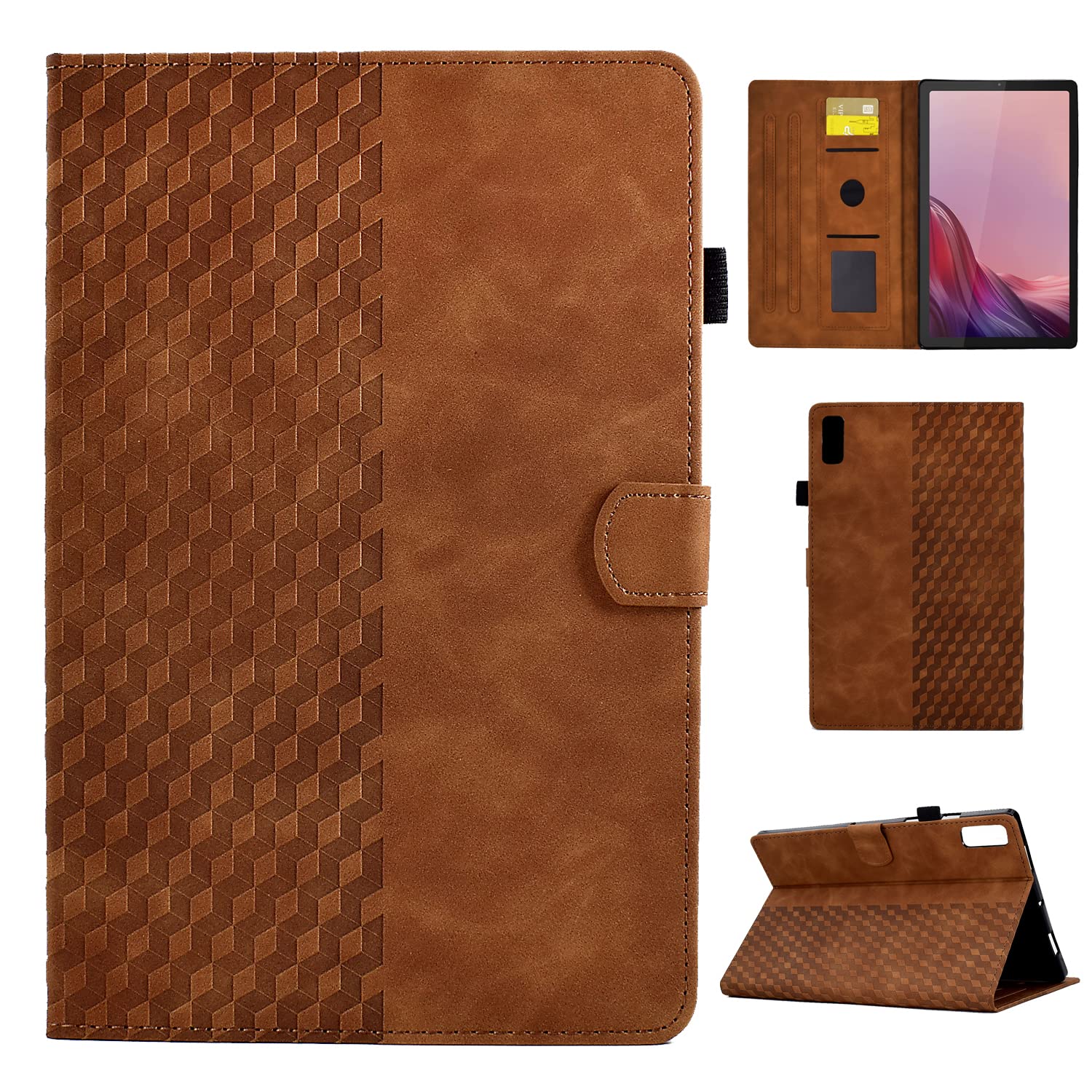 CASAFUNY Lenovo Tab M9 9 Inch Case 2023 (TB310FU) Protective Tablet Case with Multi-Angle Stand, Shockproof Cover for Lenovo M9 2023 Tablet, Brown