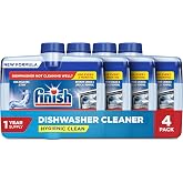 Finish Dishwasher Cleaner Liquid, Limescale Remover, 8.45oz, 4pk | Dishwasher Grease &amp; Hard Water Stain Remover, 1 Year Supply, Fight Odors, Maintains Performance, Dish Washer Machine Cleaner