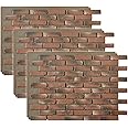AZ Faux High-Density Polyurethane Faux Brick Wall Textured Panels - Old Medford Brick | 47" L x 32" H x 1" D | 3-Panels | Historic Style