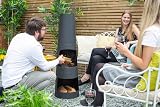 La Hacienda Circo Steel Chiminea Patio Heater Log Burner Black 125cm view 5