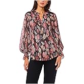 Vince Camuto Womens V-Neck Balloon Sleeve Blouse