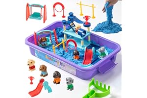 PreTrans Pet Track Set - Pet Sensory Bin – Outdoor Toys for Girls & Boys, Sensory Sand Kit with Sand Bin & Pet Playset for Kids – Wild & Free Sensory Box with Pet Toys & Tools