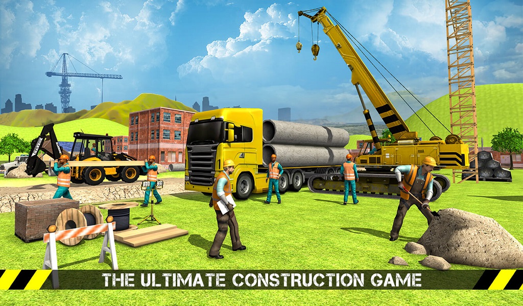 Ville Road Builder Pipe Line & Ville Construction Excavator Simulator Jeux de grue pour les