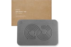 Dorai Home Bath Stone Mat 23.6"x15.4"| Luxury Diatomite Stone Bath Mat |Quickly Removes Water | Non-Slip, Quick-Dry Stone Bath Mat for Bathroom | Zen Slate