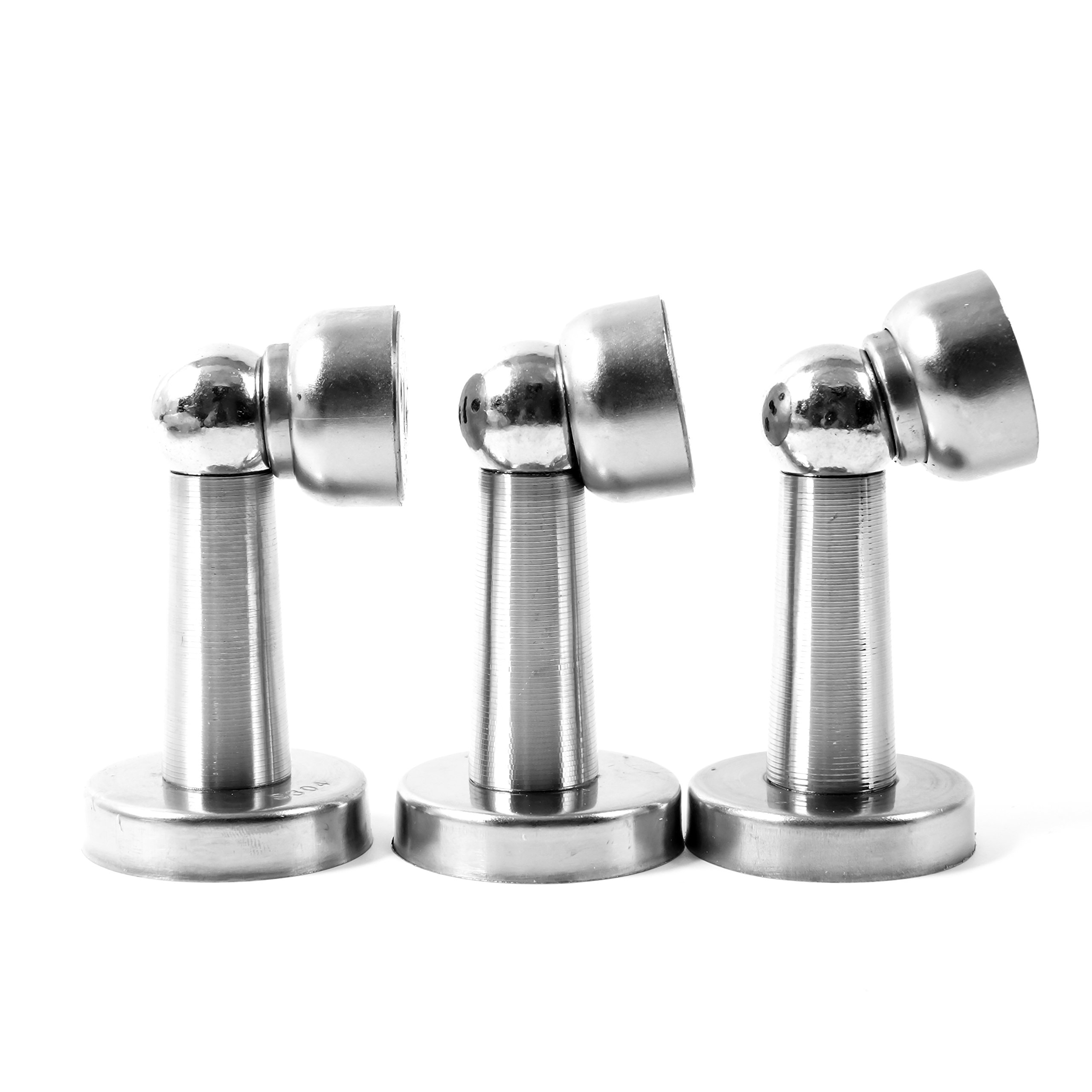 3 x Magnetic Door Stop Stopper Catch - Stainless Steel