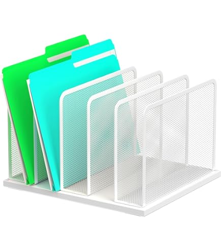 Amtido 2 Tier Letter Tray Metal Mesh Desk Organiser With 5 Upright - View #9