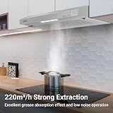 CIARRA CBCS6903 60cm Visor Cooker Hood Stainless Steel Undercabinet view 3