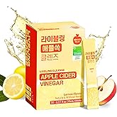 [Liveling] Apple Cider Vinegar Drink Stick with 7,500mg ACV – Lemon Flavor | Supports Digestion, Daily Cleanse, Sugar-Free, Low-Calories, Portable On-The-Go Packets (30 sticks)