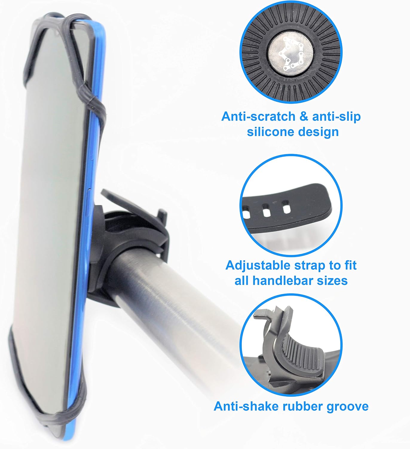 Byking Bike Phone Holder, 4.5" to 6.7" Mobile Phone holder for Bike/Scooter/Pram/Golf Trolley - Image 3