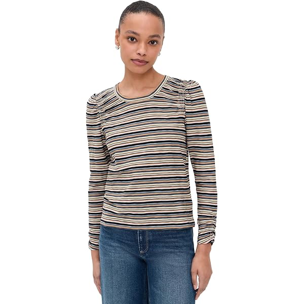 Veronica Beard Jean Women's Waldorf Tee, Banded Stripe, XS Veronica Beard Jean Women's Waldorf Tee, Banded Stripe, XS
