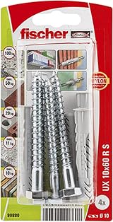 fischer Universal Plug UX 10 x 60 SK NV Gray for All Building Materials view 1
