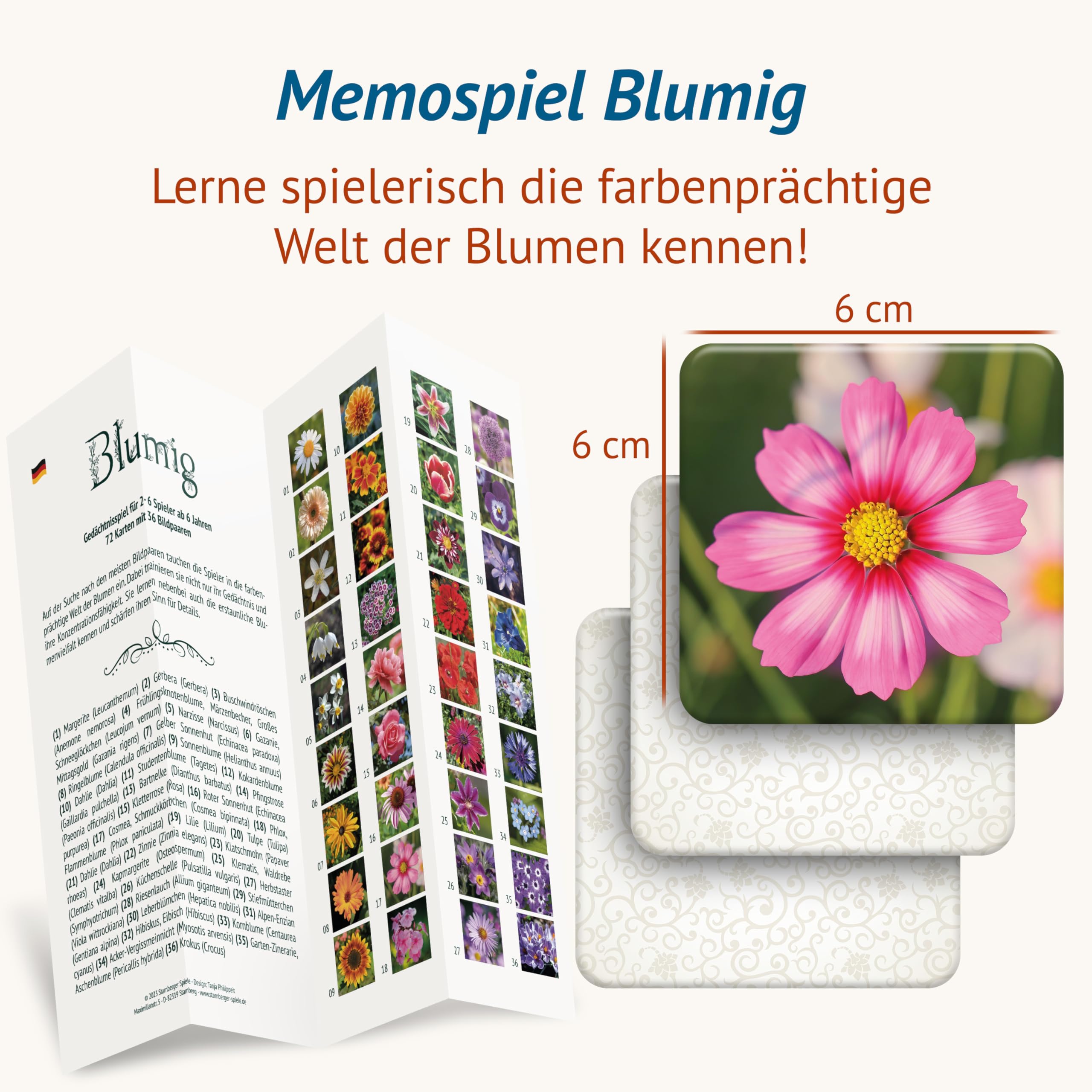 Starnberger Spiele Blumig - Memospiel - Kartenspiel für Erwachsene und Kinder ab 6 Jahren - Geschenk für Natur- und Blumenliebhaber 3