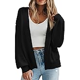 BTFBM Womens Oversized Cardigan Sweaters 2025 Fall Long Sleeve Knit Open Front Lightweight Sweater Outwear Coats