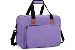LUXJA Sewing Machine Bag, Portable Tote Bag Compatible with Most Singer, Brother Sewing Machines and Accessories, Purple
