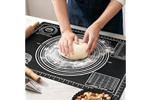 Nauvora Extra Large Baking Mat - 28" Silicone Pastry Mat, Reusable Non-Stick Dough Mat with Measurement for Fondant, Rolling 