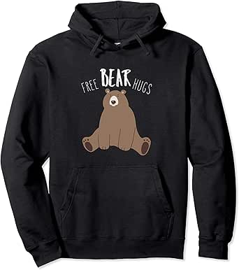 Amazon.com: Free Bear Hugs from a Cute Brown Bear. Funny Bear Hug Pullover Hoodie: Clothing