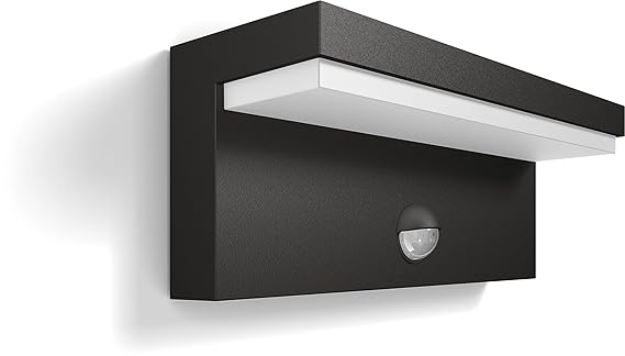 Philips MyGarden LED Wandaussenleuchte Bustan mit Bewegungsmelder, tageslichtweiß, anthrazit