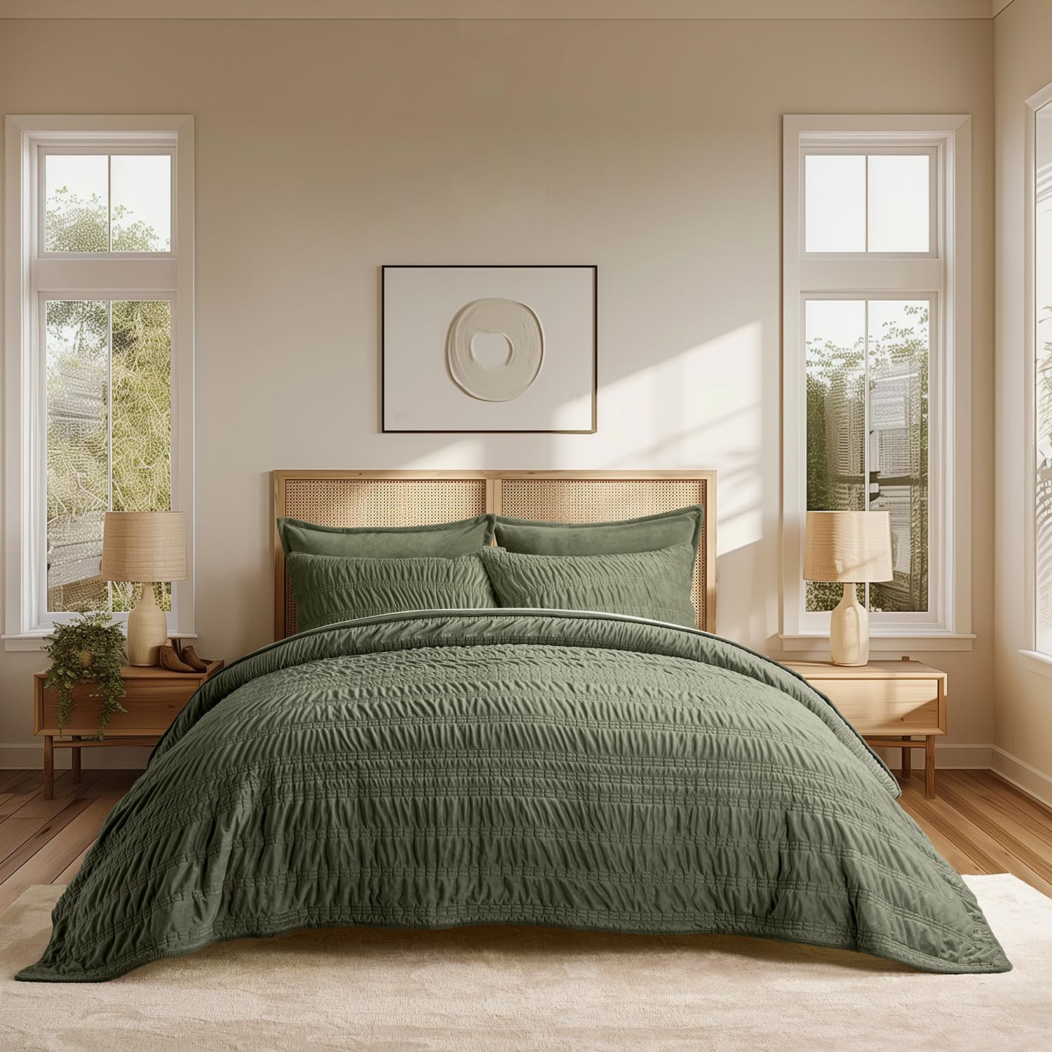 EVERGRACE Velvet Quilt King Size, Luxury Velvet Bedding Set, Ultra Soft ...