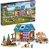 LEGO Friends Mobile Tiny House 41735, Forest Camping Dollhouse Pretend Play Set with Toy Car to Enjoy The Great Outdoors, Includes Leo & Liann Friendship Mini-Dolls, Gift Idea for Kids 7 Plus