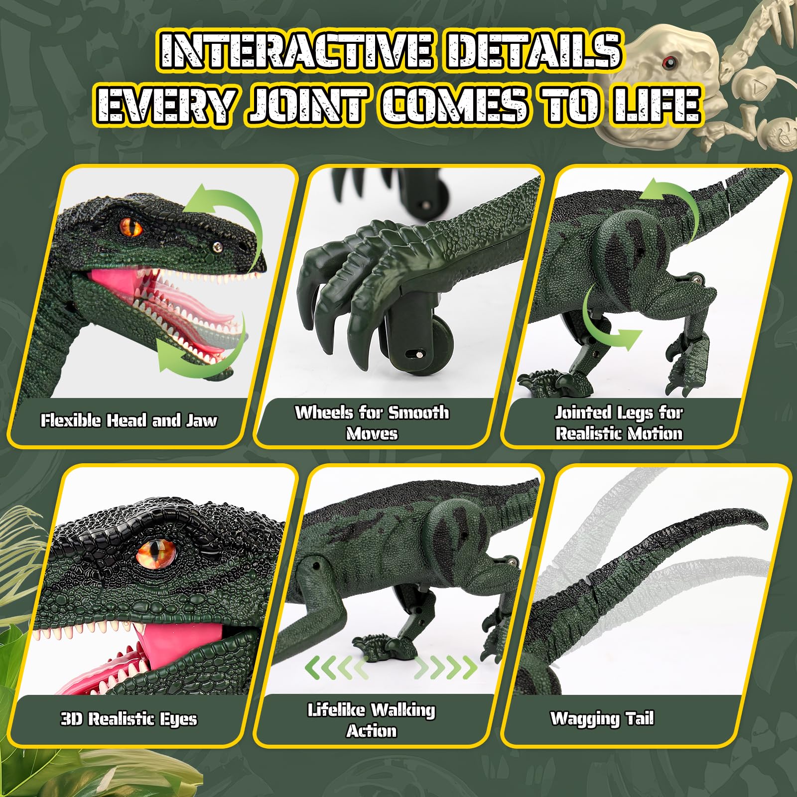 Dinosaur Toys for Kids 3-5, 5-7, 8-12, 2.4GHz Remote Control Dinosaur with Walking, Realistic Sounds, Demo Mode, Rechargeable Jurassic Toys for Birthdays, Parties, Children’s Day