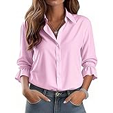 ANRABESS Womens Long Sleeve Collar Shirts Striped Button Down Dressy Blouse 2026 Spring Business Casual Work Office Tops