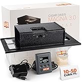 Cigar Oasis Magna 3.0 Cigar Humidor Humidifier - Electric Humidifier for Cigars - LCD Humidity &amp; Temperature Display - Efficient Sensor Controlled Fan - Soft-Touch Button - 10-50 Cubic Ft Cabinet