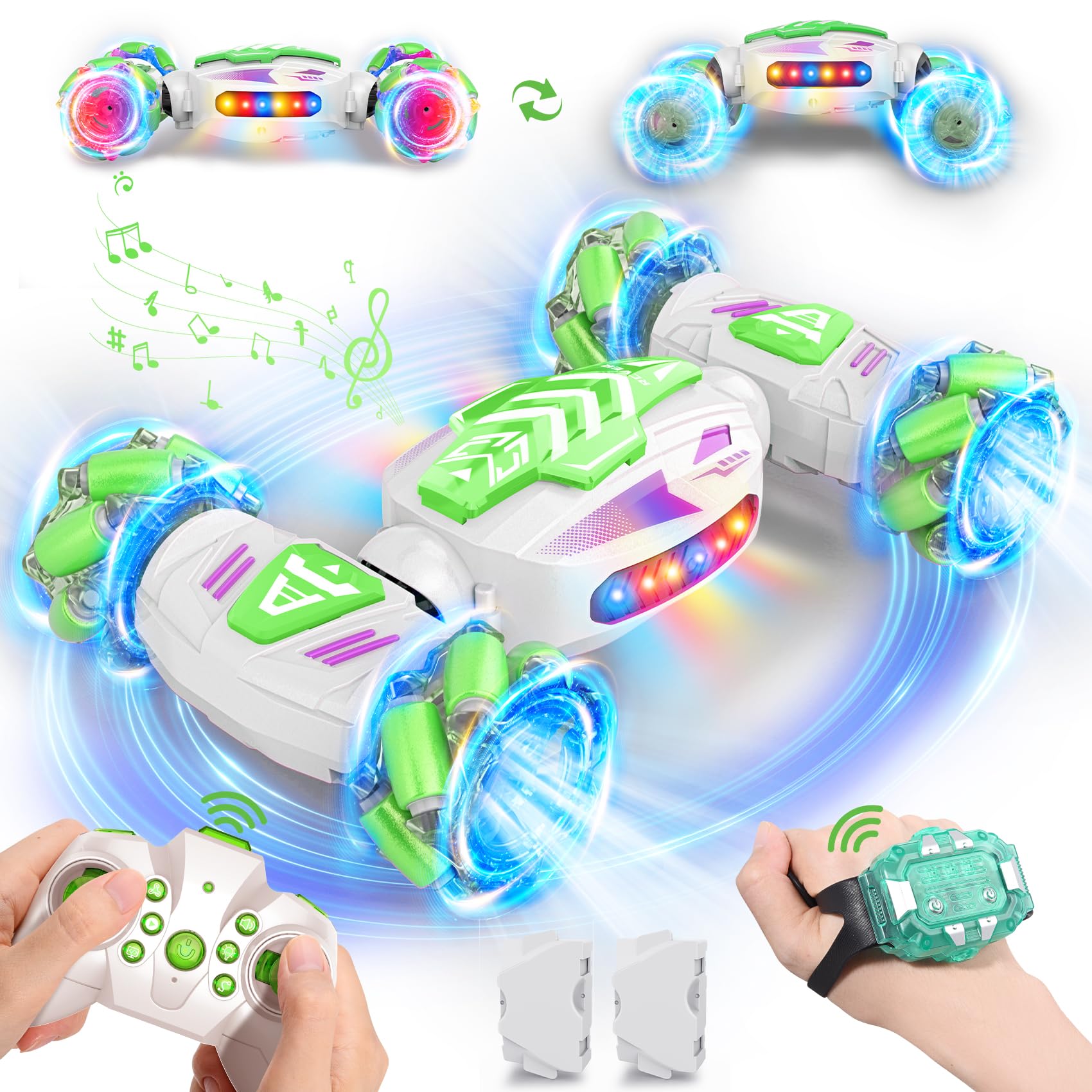 Photo 1 of Nicella Gesture Sensing RC Stunt, Remote Control Car 360° Rotating 4WD 2.4Ghz RC Cars Transform Hand Controlled Car Toys with Light & Music, Best Gifts for Boys Age 6-7 8-12