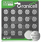 Granicell 2025 Battery Compatible with Medical and Fitness Devices CR2025 Lithium 3V Coin Battery for Child Safety, Suitable 