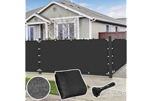 Dellna Fences Covering Outdoor Privacy Screen 4x32.8Ft for Fence – Fence Privacy Screen for Balcony, Yard, Patio, Garden, Zip Ties Included (Black, 4x32.8Ft)