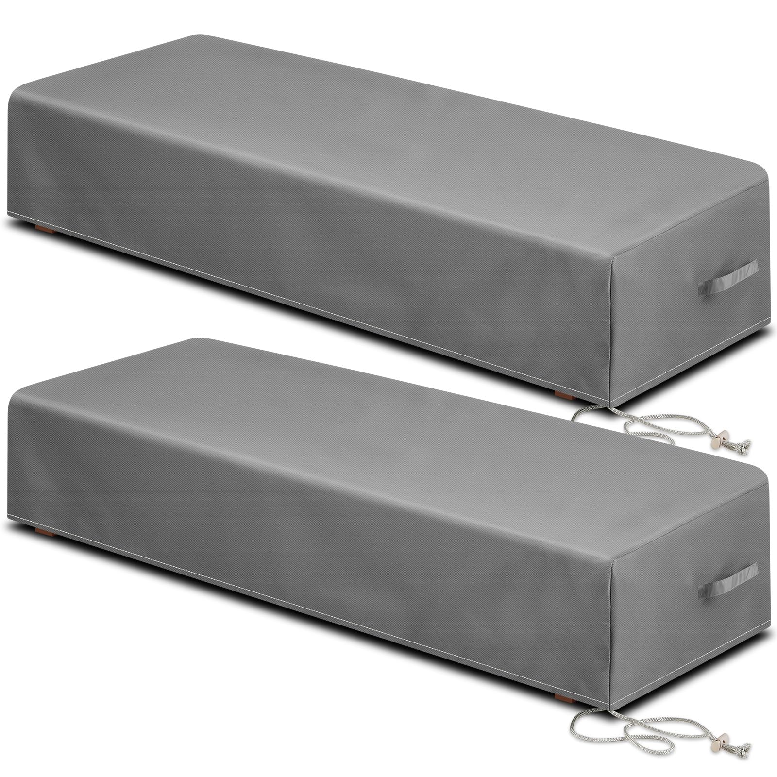 Photo 1 of Tingjoo 2 Pcs Patio Chaise Lounge Cover Waterproof Outdoor Lounge Chair Cover 30" D x 83" W x 12" H UV Resistant with Handle Strap for Furniture Protection (Gray)