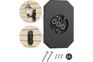 CIXIAOR Siding Light Mounting Block, 8141DBL Black Outdoor Mounting Plate kit with Built-in Electrical Box, Vinyl Siding Block for 1/2 inch Double, 1 Pack