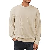 JMIERR Mens Crewneck Sweatshirt Casual Long Sleeve Texture Pullover Shirt for Men