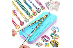 DDAI Birthday Gift Friendship Bracelet Kit for Girls Age 8-12 – Arts and Crafts Kits - Gem-Decorated DIY Craft Set with Threads & Beads – Ideal Holiday Present for Kids Age 7 9 10 11 Years Olds Toys