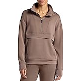 Gaiam womens Popover Quarter-zip, Relaxed Cropped Fit, Stretch Midweight Material