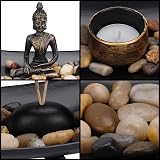 BELLE VOUS Sitting Buddha Candle & Incense Holder with Zen Tray view 4