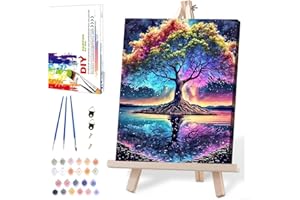MIRCVSH Tree of Life Paint by Numbers Kit for Adults Beginner with Wooden Framed,Adult Paint by Number Kits On Canvas,Adults' Paint-by-Number Kits DIY Oil Painting Kits for Gift Home Wall Decor 12x16 Inch