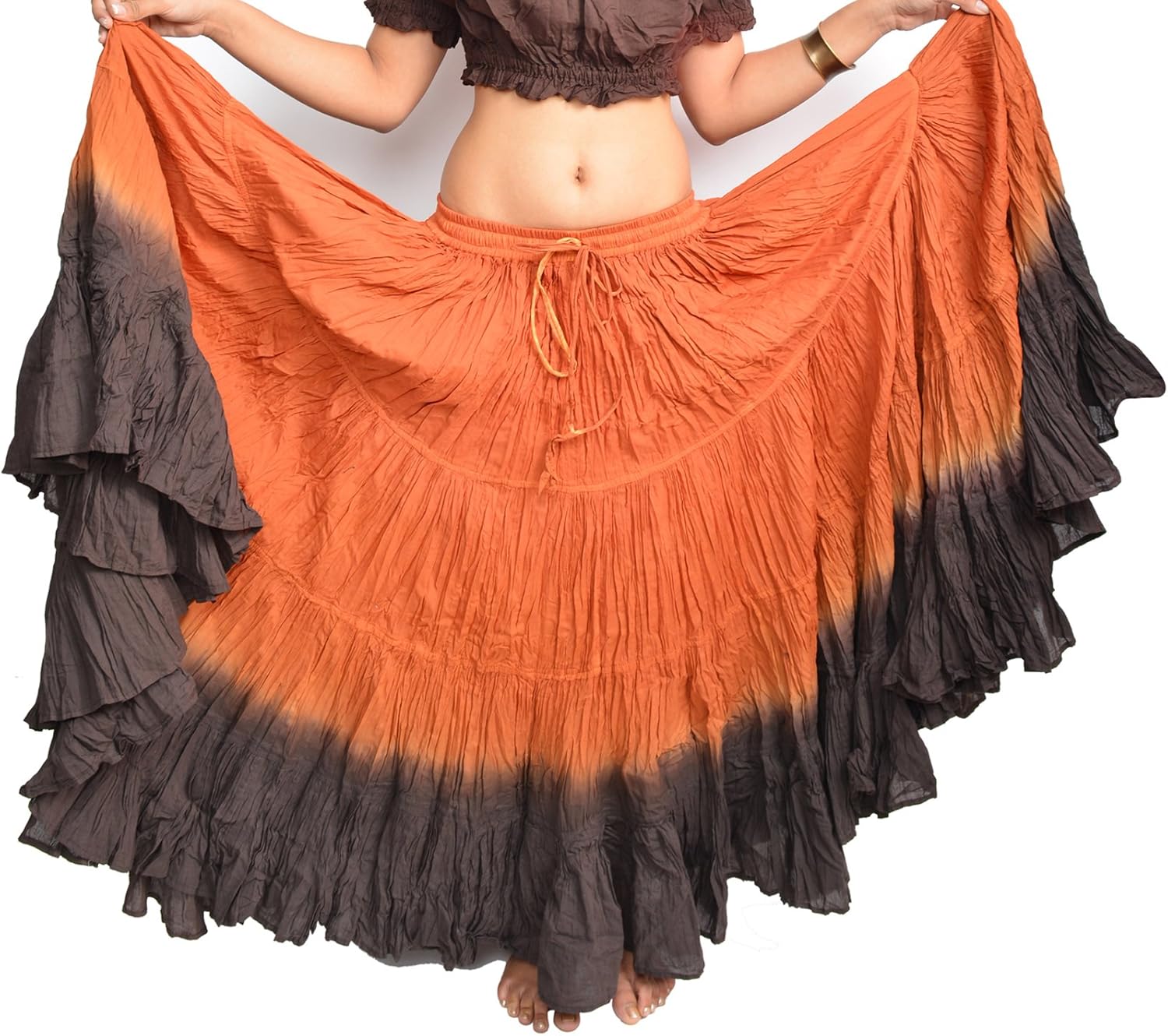 Wevez Plus Size 40 Inches Long Tribal Fusion 25 Yard Skirt (Black): Clothing