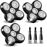 3 Pack Shaver Replacement Blades Compatible with Freedom Head Shaver Kit, 5 Blades Shaver Replacement Heads for Head Shavers for Bald Men, Replacement Blades for Head Electric Razor Shaving, 3 Brush