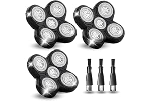 DREBIG 3 Pack Shaver Replacement Blades Compatible with Freedom Head Shaver Kit, 5 Blades Shaver Replacement Heads for Head Shavers for Bald Men, Replacement Blades for Head Electric Razor Shaving, 3 Brush