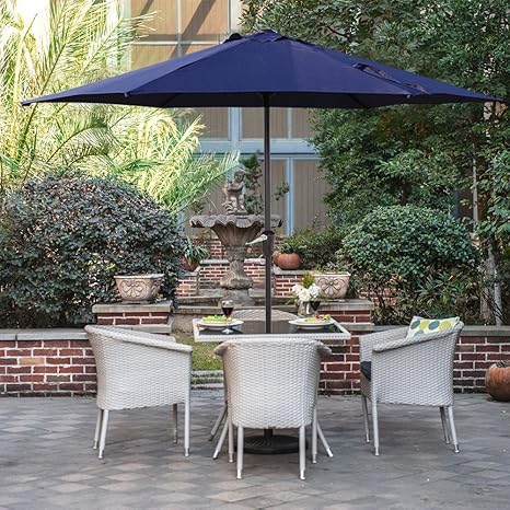 grand patio sombrilla terraza patio jardin piscina o 270 cm impermeable proteccion solar parasol de aluminio con manivela ventilacion superior color