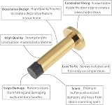 EAI Door Stop Polished Brass Projection Wall Skirting Mounted Pack of 2 view 4