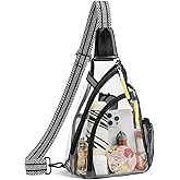 Shrrie Clear Bag for Stadium Events Transparent Crossbody Bag Clear Purse for Women&Men-Stadium Approved, Concerts&Sports