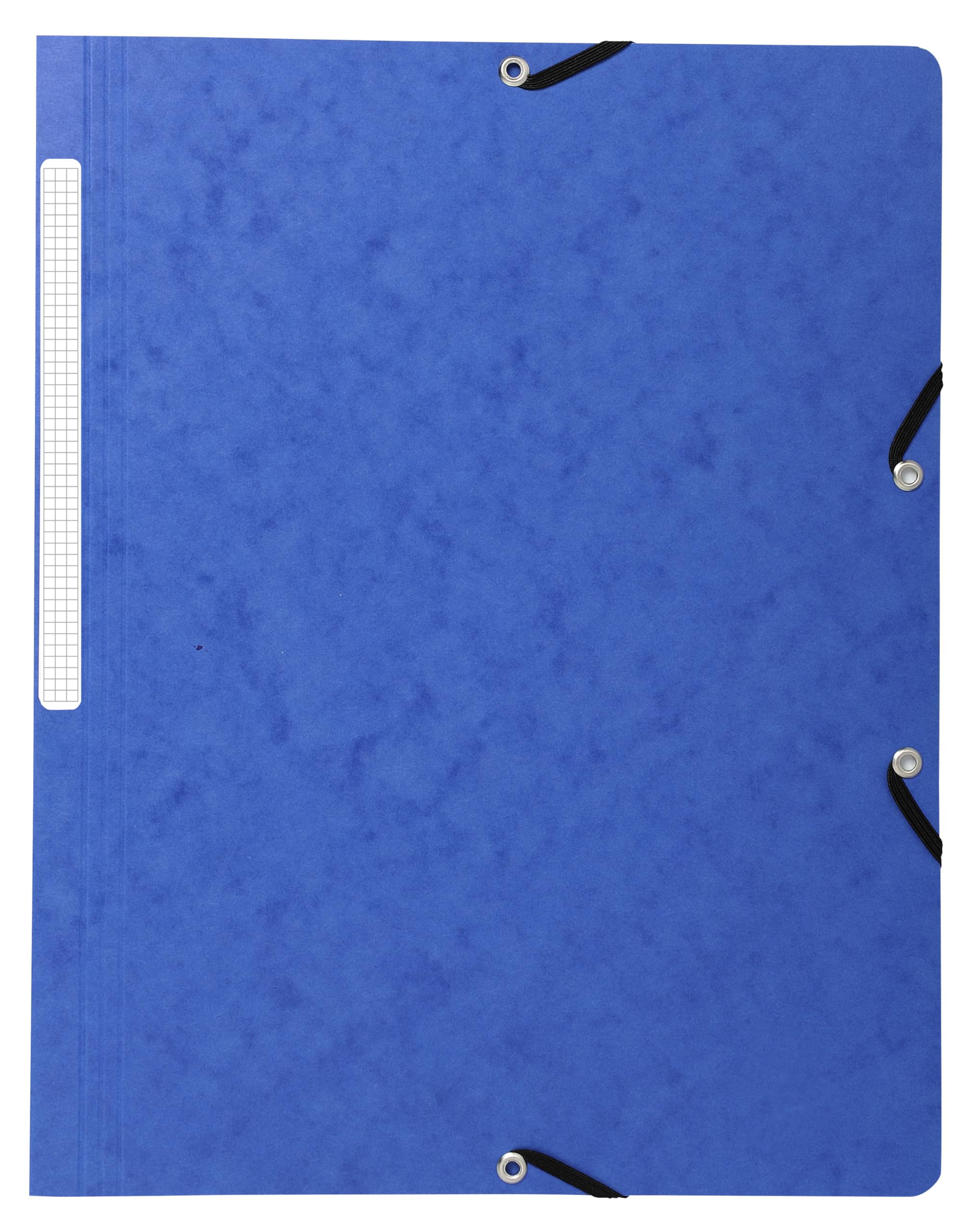 Exacompta - Ref 55412E - Elasticated Folders - Suitable for Storing A4 Documents, 355gsm Glossy Card, Spine Label, Expandable for Additional Documents - Blue (Pack of 10)