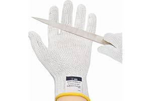 Dowellife Level 8 Reinforced Cut Resistant Gloves, Food Grade, Knife Safety Gloves for Meat Cutting, Oyster Shucking, Fish Fi