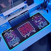 JMIYAV Black Gaming Mouse Pad RGB Mousepad Non-Slip Rubber Base Extra Large Cool XL Computer Desk Pad Gaming Accessories Setup LED Light Up Extended Big Mouse Pad for Gamer (31.5x12In)
