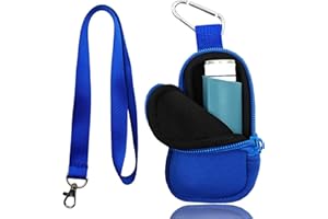 LeoTube Holder Neoprene Travel Case for Asthma Inhaler, Handy Mini Bag for All Ages, Inhaler Not Included (Blue)